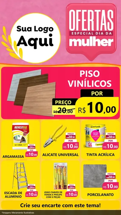 Modelo de Rede Social para Stories com o tema Ofertas - Especial Dia Das Mulheres para Material para Construção