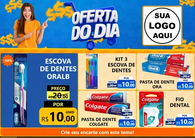 Modelo de Encarte para Encarte A4 Horizontal com o tema Oferta do Dia para Higiene Pessoal