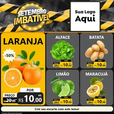 Modelo de Rede Social para Feed Facebook com o tema Setembro Imbatível para Hortifrúti