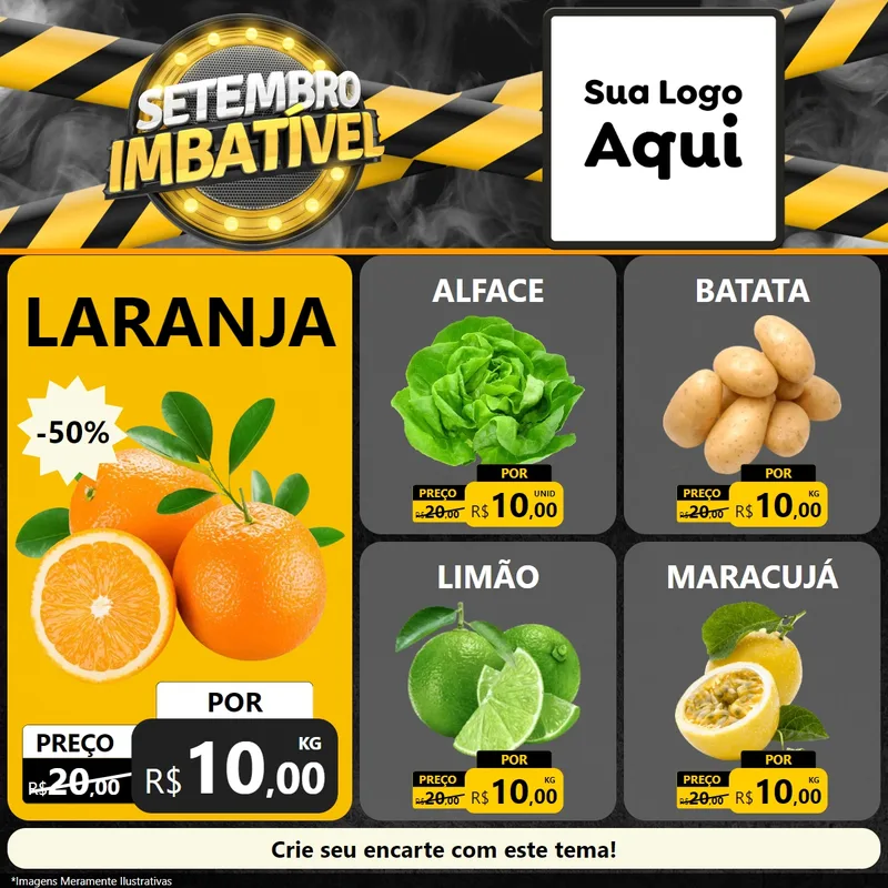 Modelo de Rede Social para Feed Facebook com o tema Setembro Imbatível para Hortifrúti