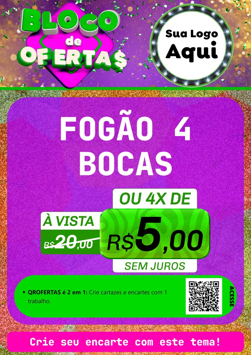 Modelo de Cartaz para Cartaz A4 Vertical com o tema Bloco de Ofertas para Móveis e Eletro