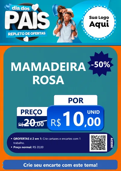Modelo de Cartaz para Cartaz A4 Vertical com o tema Dia Dos Pais Repleto de Ofertas para Bebês