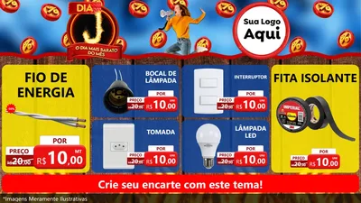 Modelo de TV para TV Horizontal com o tema Dia J - O Dia Mais Barato Do Mês para Materiais Elétricos