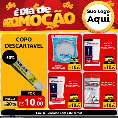 Modelo de Rede Social para Feed Facebook com o tema É Dia De Promoção para Embalagens