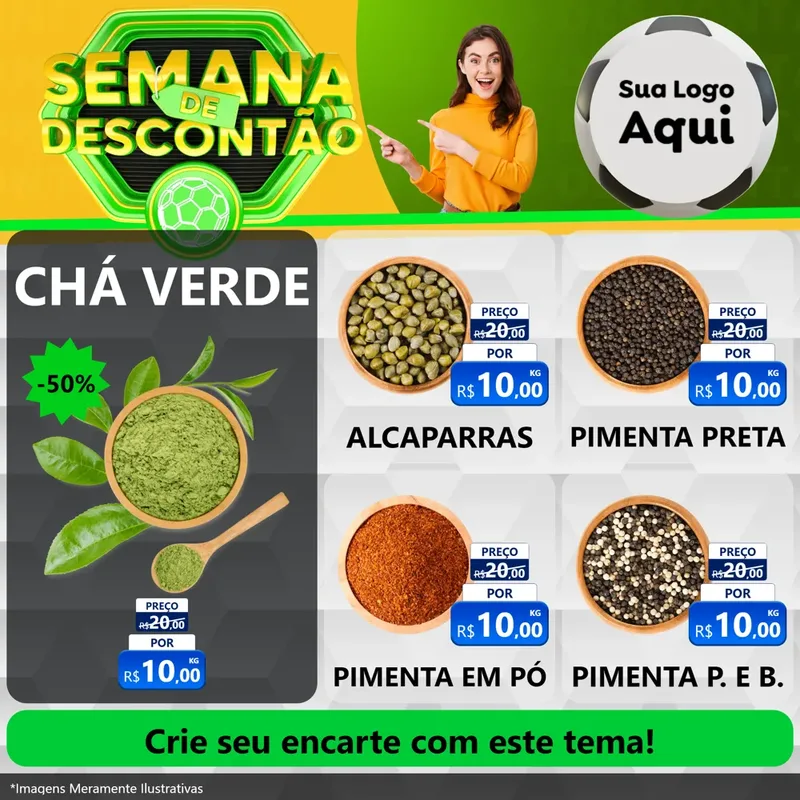 Modelo de Rede Social para Feed Facebook com o tema Semana de Descontão - Copa para Produtos Naturais