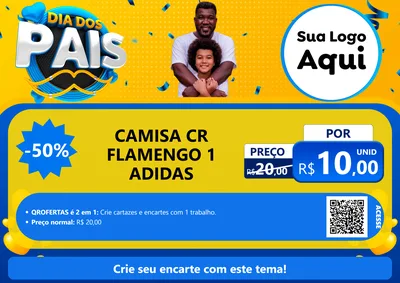 Modelo de Cartaz para Cartaz A4 Horizontal com o tema Dia dos Pais para Roupas e acessórios