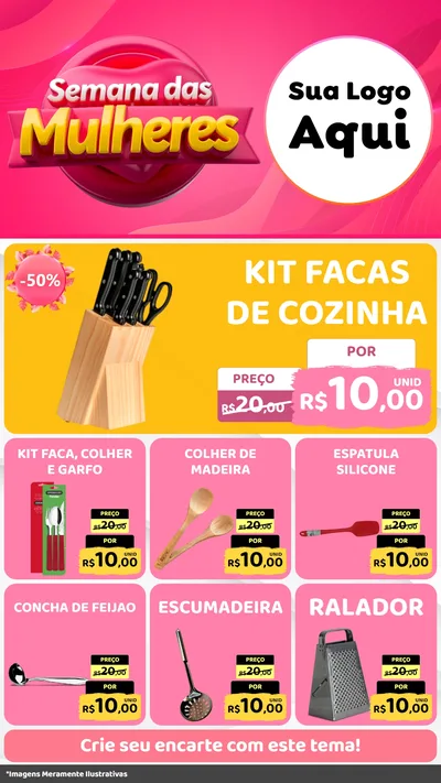 Modelo de Rede Social para Stories com o tema Semana das Mulheres para Utilidades Domésticas