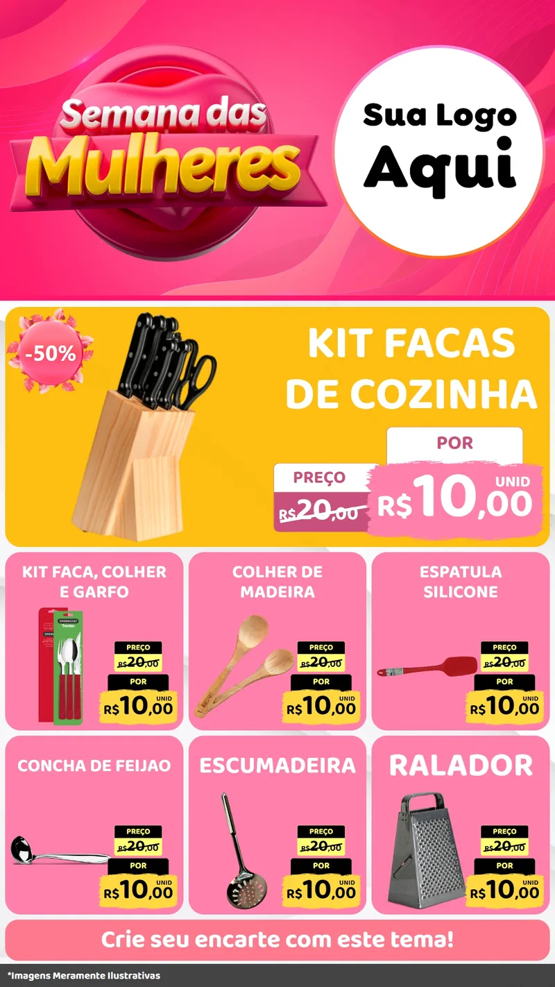 Modelo de Rede Social para Stories com o tema Semana das Mulheres para Utilidades Domésticas