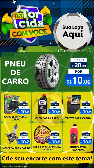 Modelo de Rede Social para Stories com o tema Na Torcida Com Você - Copa para Auto peças