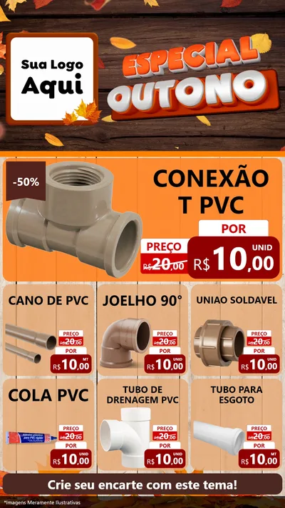 Modelo de Rede Social para Stories com o tema Especial Outono para Tubos e conexões