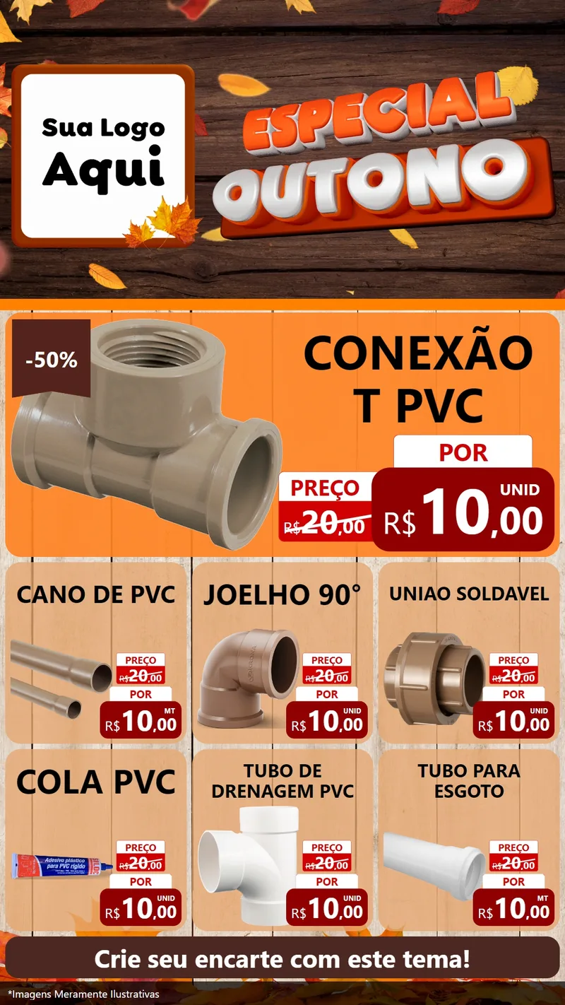 Modelo de Rede Social para Stories com o tema Especial Outono para Tubos e conexões