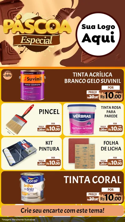 Modelo de TV para TV Vertical com o tema Páscoa Especial para Tintas e Ferramentas