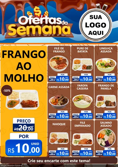 Modelo de Encarte para Encarte A4 Vertical com o tema Ofertas da Semana - Páscoa para Restaurante