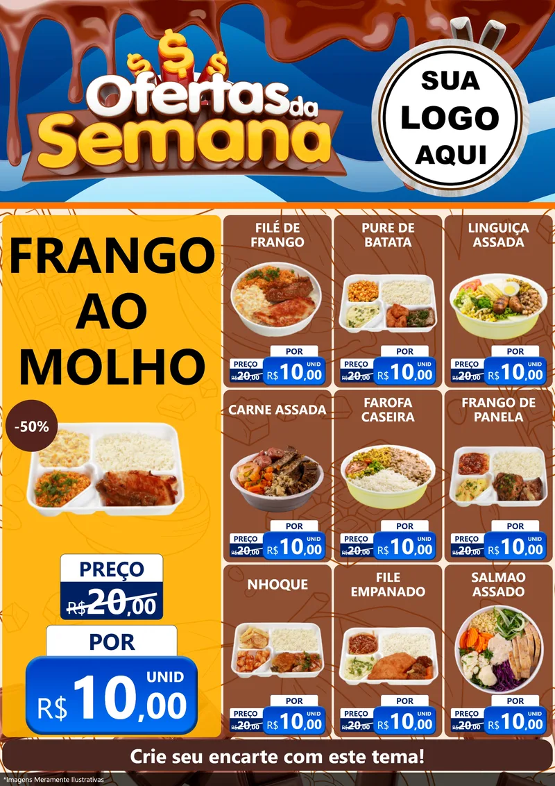 Modelo de Encarte para Encarte A4 Vertical com o tema Ofertas da Semana - Páscoa para Restaurante