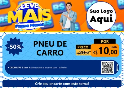 Modelo de Cartaz para Cartaz A4 Horizontal com o tema Leve Mais, Pague Menos para Auto peças