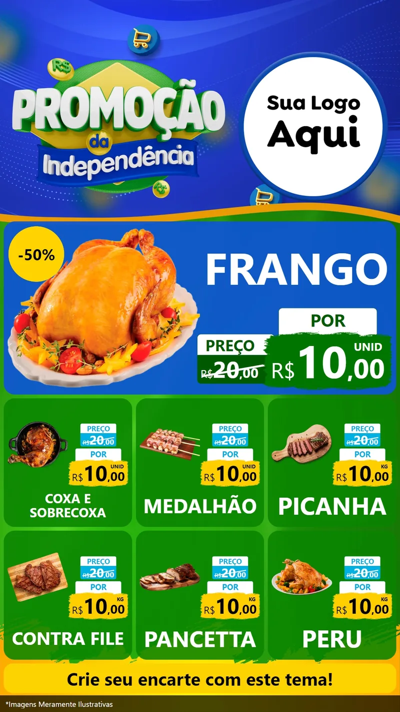 Modelo de Rede Social para Stories com o tema Promoção da Independência para Assados