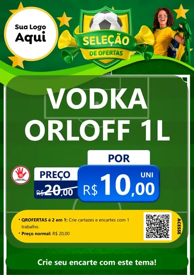 Modelo de Cartaz para Cartaz A4 Vertical com o tema Seleção de Ofertas - Copa para Distribuidora de bebidas