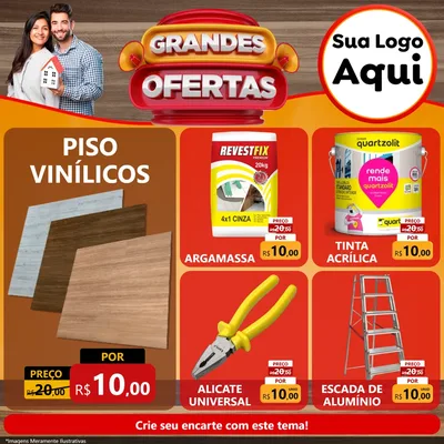 Modelo de Rede Social para Feed Facebook com o tema Grandes Ofertas para Material para Construção