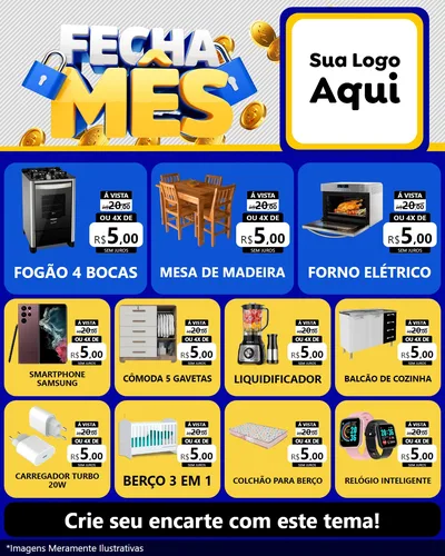 Modelo de Rede Social para Feed Instagram com o tema Fecha Mês para Móveis e Eletro