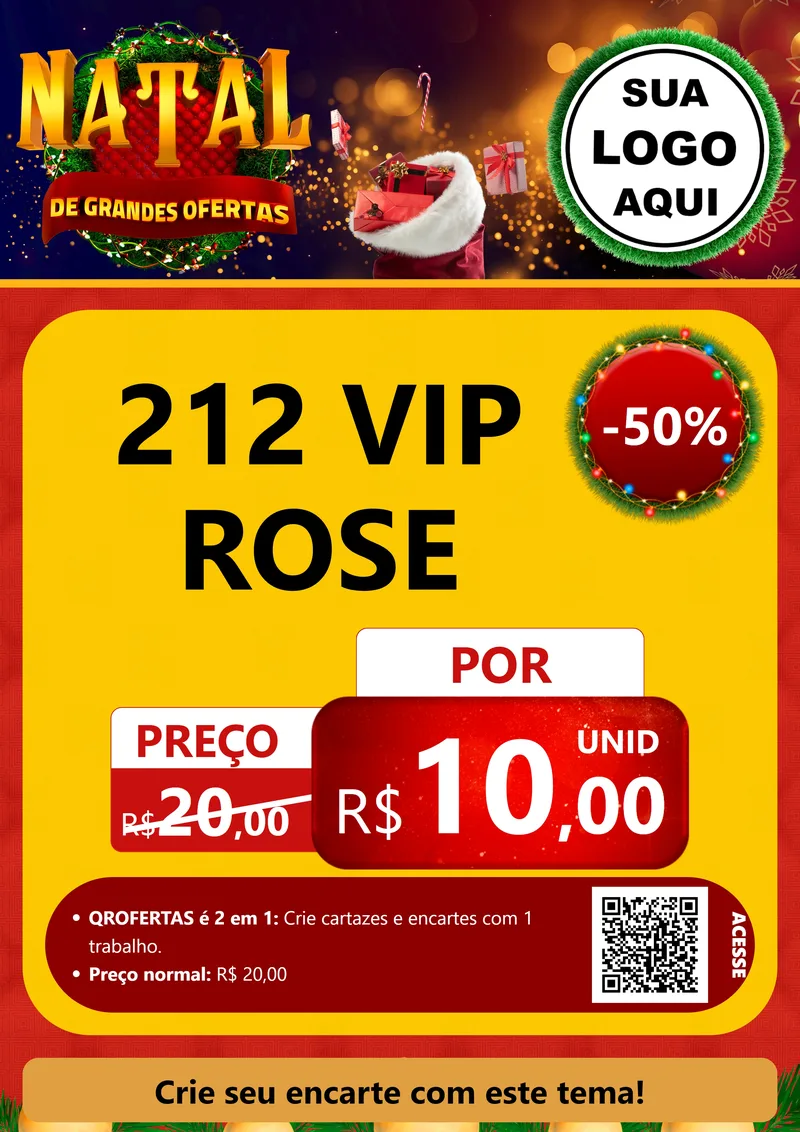 Modelo de Cartaz para Cartaz A4 Vertical com o tema Natal de Grandes Ofertas para Perfumes
