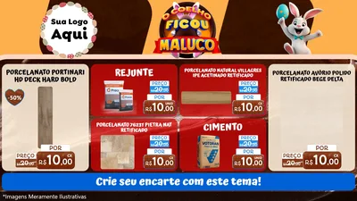 Modelo de TV para TV Horizontal com o tema O Coelho Ficou Maluco - Páscoa para Pisos e revestimentos