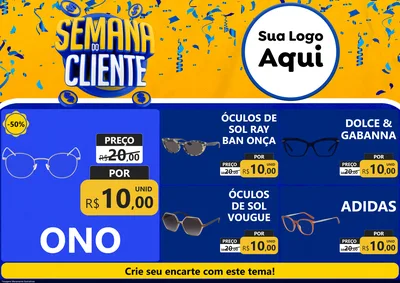 Modelo de Encarte para Encarte A4 Horizontal com o tema Semana do Cliente para Óticas