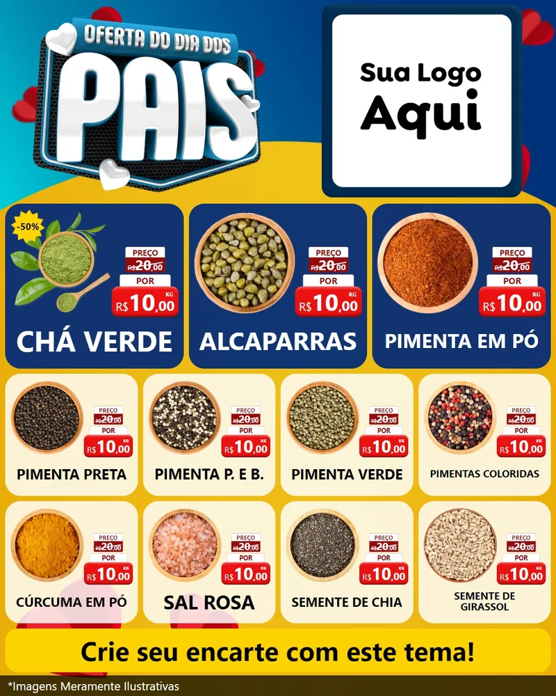 Modelo de Rede Social para Feed Instagram com o tema Oferta Do Dia Dos Pais para Produtos Naturais