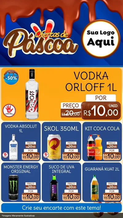 Modelo de Rede Social para Stories com o tema Ofertas de Páscoa para Distribuidora de bebidas