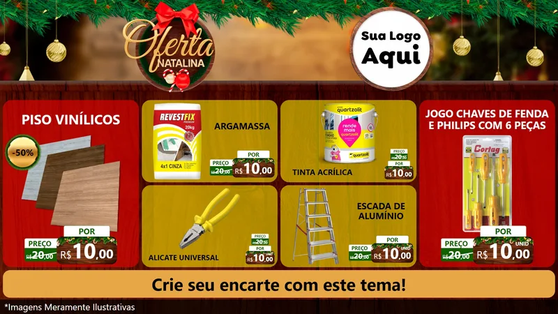 Modelo de TV para TV Horizontal com o tema Ofertas Natalina para Material para Construção