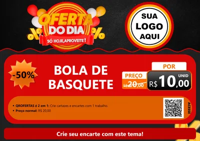 Modelo de Cartaz para Cartaz A4 Horizontal com o tema Oferta do Dia - Só hoje, Aproveite! para Artigos Esportivos