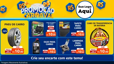 Modelo de TV para TV Horizontal com o tema Promoção de Carnaval para Auto peças