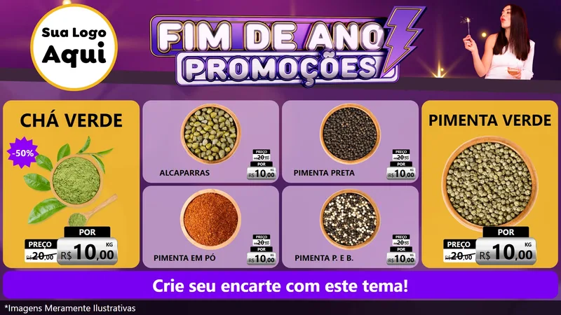 Modelo de TV para TV Horizontal com o tema Fim de Ano Promoções para Produtos Naturais