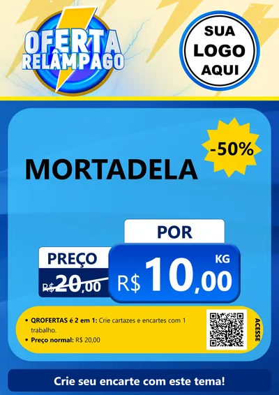 Modelo de Cartaz para Cartaz A4 Vertical com o tema Oferta Relâmpago para Frios e Laticínios