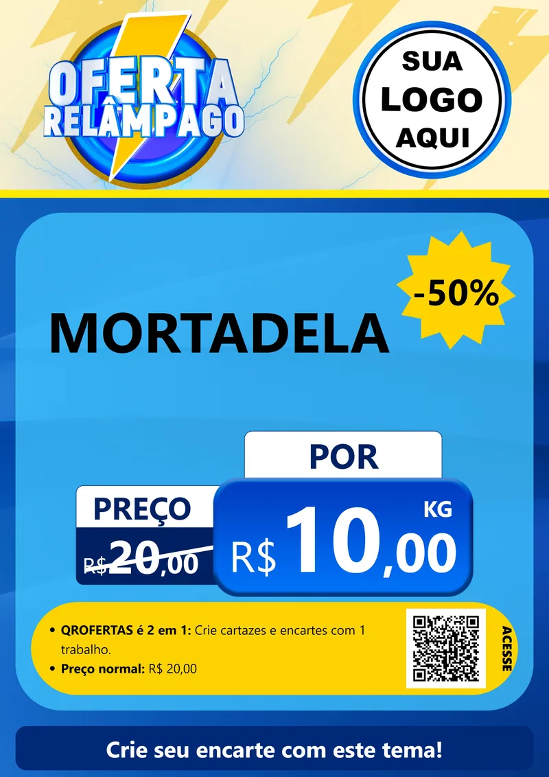 Modelo de Cartaz para Cartaz A4 Vertical com o tema Oferta Relâmpago para Frios e Laticínios