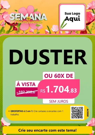Modelo de Cartaz para Cartaz A4 Vertical com o tema Semana da Primavera para Concessionaria de Carros
