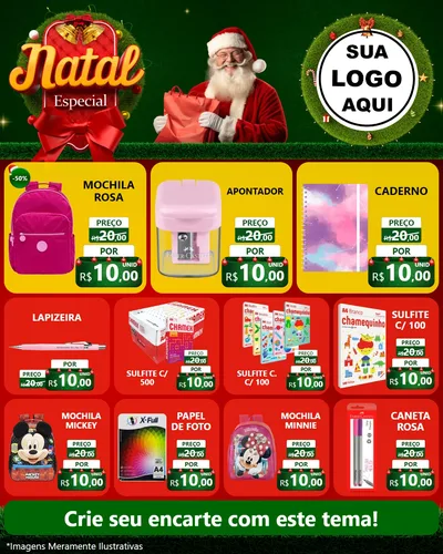 Modelo de Rede Social para Feed Instagram com o tema Natal Especial para Papelaria