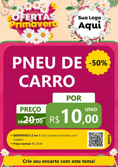 Modelo de Cartaz para Cartaz A4 Vertical com o tema Ofertas de Primavera para Auto peças