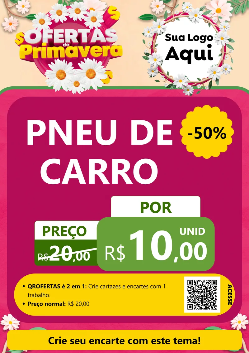 Modelo de Cartaz para Cartaz A4 Vertical com o tema Ofertas de Primavera para Auto peças