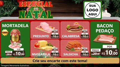 Modelo de TV para TV Horizontal com o tema Especial de Natal para Frios e Laticínios