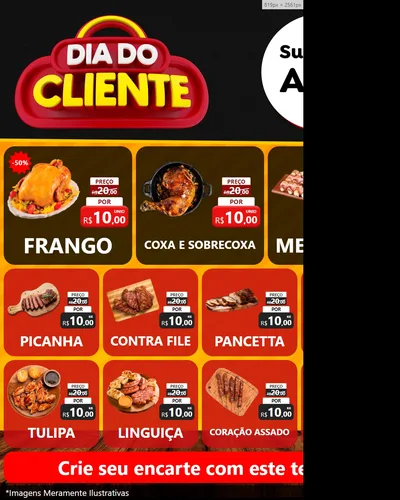 Modelo de Rede Social para Feed Instagram com o tema Dia do Cliente para Assados
