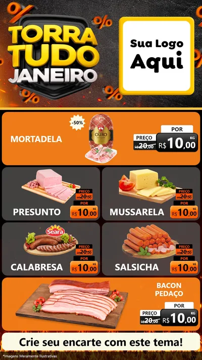 Modelo de TV para TV Vertical com o tema Torra Tudo Janeiro para Frios e Laticínios
