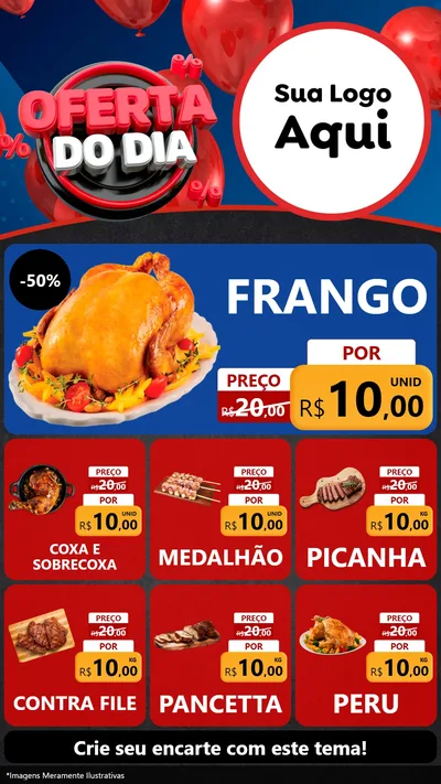 Modelo de Rede Social para Stories com o tema Oferta do Dia para Assados