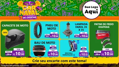 Modelo de TV para TV Horizontal com o tema Carnaval de Ofertas para Moto peças