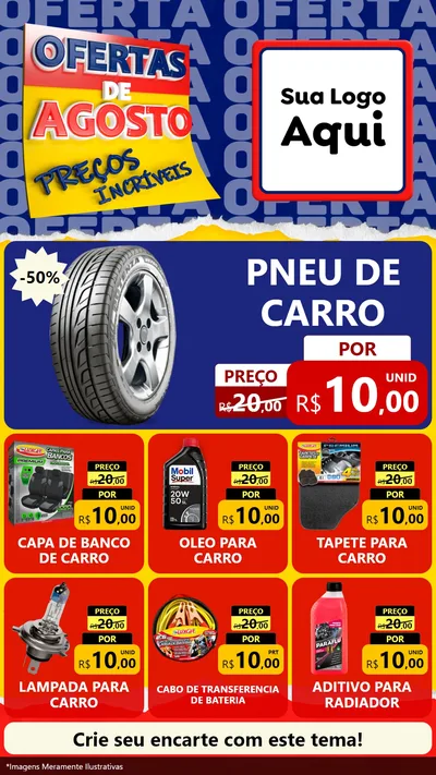 Modelo de Rede Social para Stories com o tema Ofertas de Agosto - Preços Incríveis para Auto peças