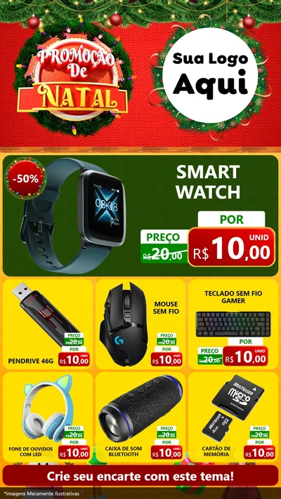 Modelo de Rede Social para Stories com o tema Promoção de Natal para Informática
