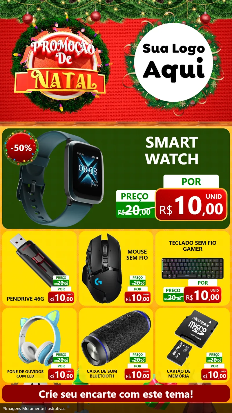 Modelo de Rede Social para Stories com o tema Promoção de Natal para Informática