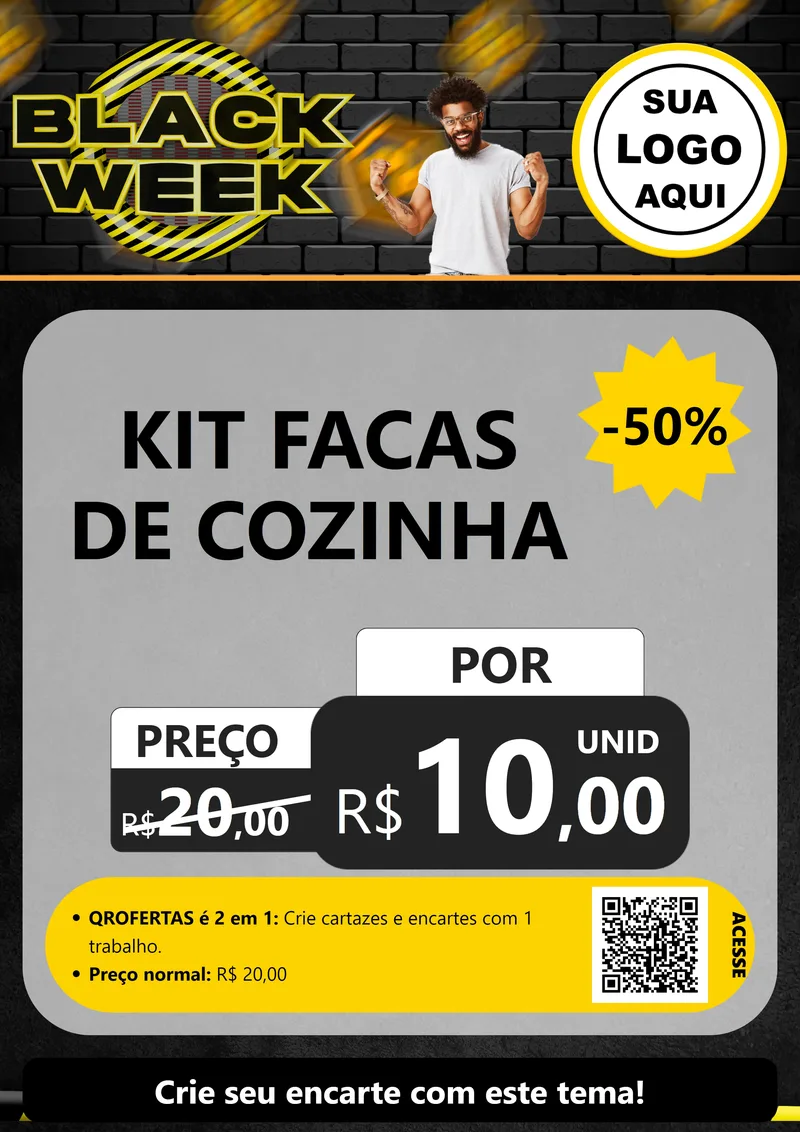 Modelo de Cartaz para Cartaz A4 Vertical com o tema Black Week para Utilidades Domésticas