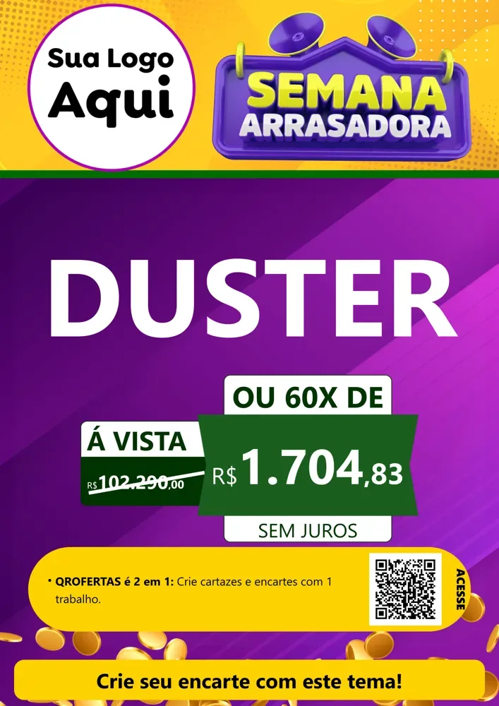 Modelo de Cartaz para Cartaz A4 Vertical com o tema Semana Arrasadora para Concessionaria de Carros
