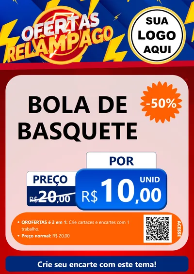 Modelo de Cartaz para Cartaz A4 Vertical com o tema Ofertas Relâmpago para Artigos Esportivos