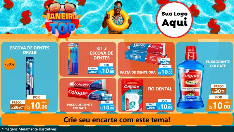 Modelo de TV para TV Horizontal com o tema Janeiro Top para Higiene Pessoal
